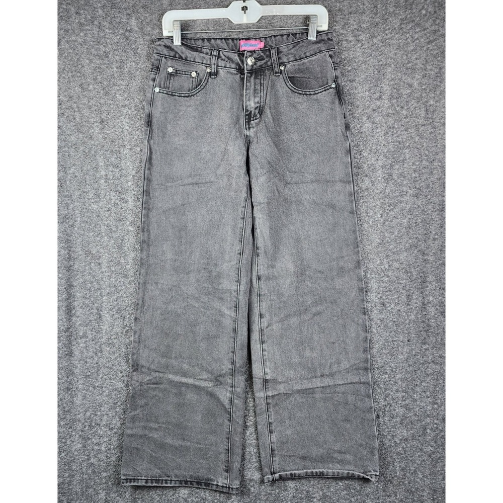 Edikted Wide Leg Jeans Mens Size S Grey Faded Baggy Denim Streetwear Y2K